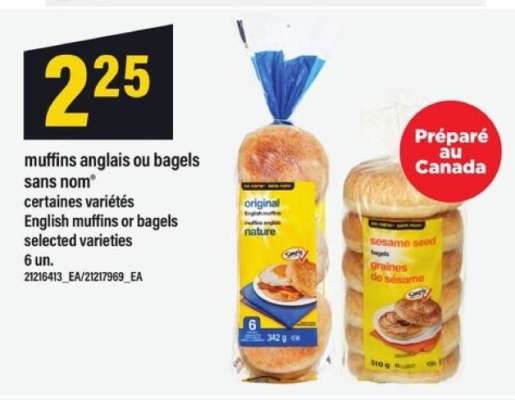 muffins anglais ou bagels sans nom