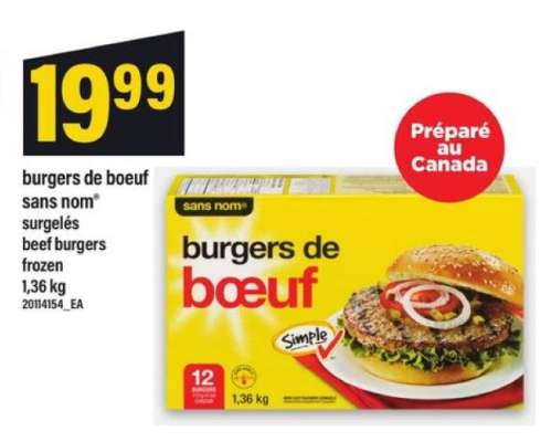 burgers de boeuf sans nom