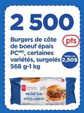 Burgers de côte de boeuf épais PC