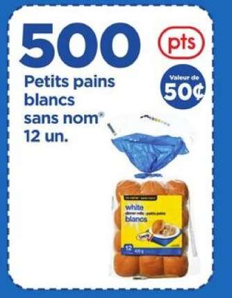 Petits pains blancs sans nom 12 un.