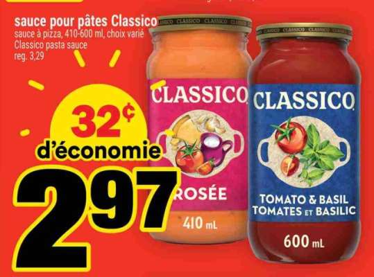 sauce pour pâtes Classico