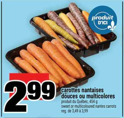 CAROTTES NANTAISES DOUCES OU MULTICOLORES