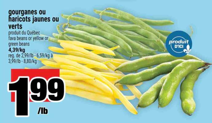 gourganes ou haricots jaunes ou verts