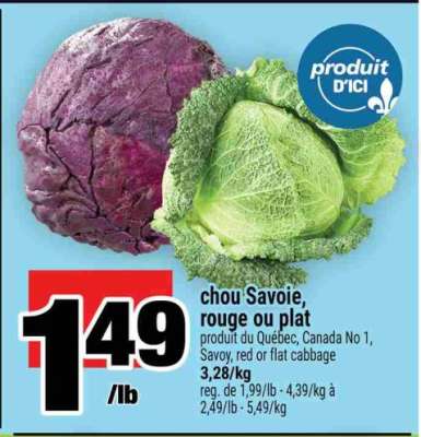 chou Savoie, rouge ou plat