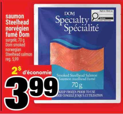 saumon Steelhead norvégien fumé Dom
