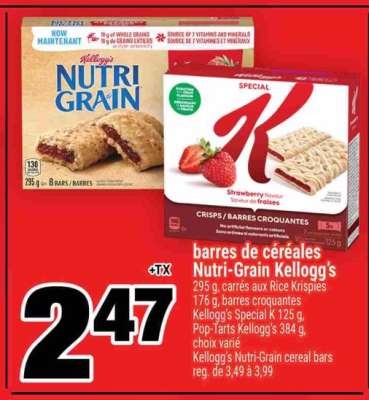 BARRES DE CÉRÉALES NUTRI-GRAIN KELLOGG'S