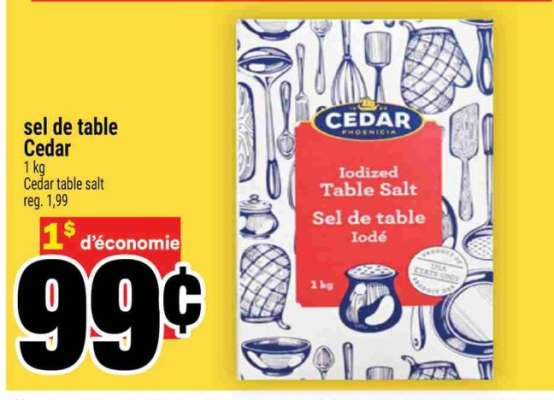 sel de table Cedar