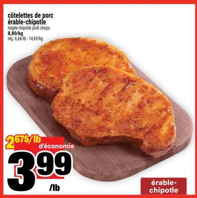 côtelettes de porc érable-chipotle