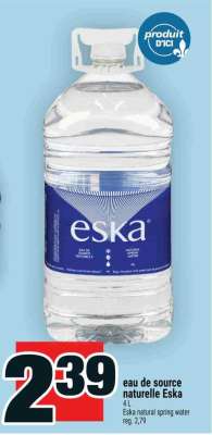 eau de source naturelle Eska