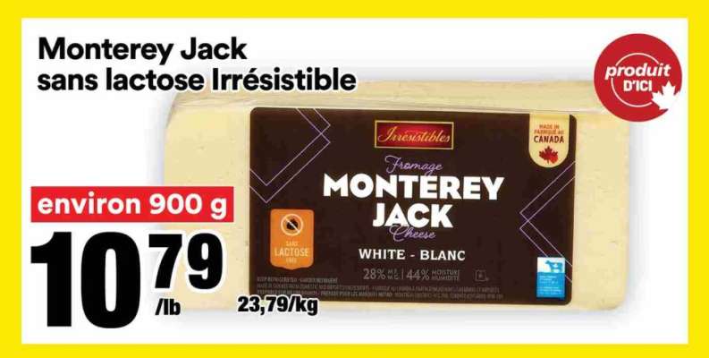 Monterey Jack sans lactose Irrésistible
