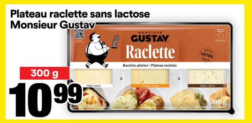 Plateau raclette sans lactose Monsieur Gustav