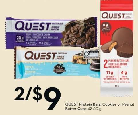 QUEST Protein Bars, Cookies or Peanut Butter Cups