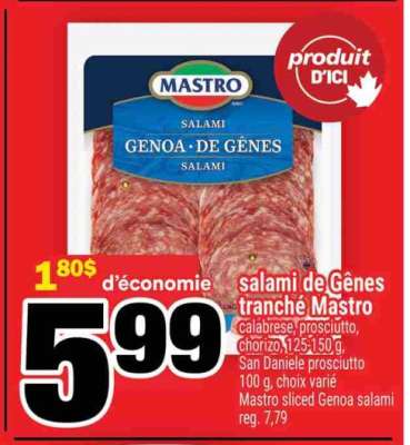 salami de Gênes tranché Mastro