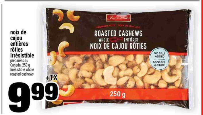 noix de cajou entières rôties