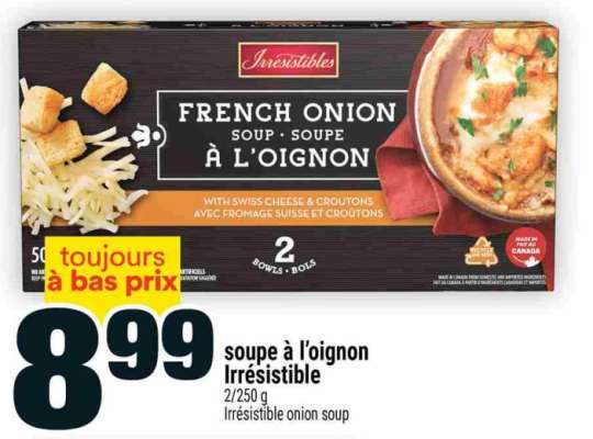 soupe à l'oignon Irrésistible