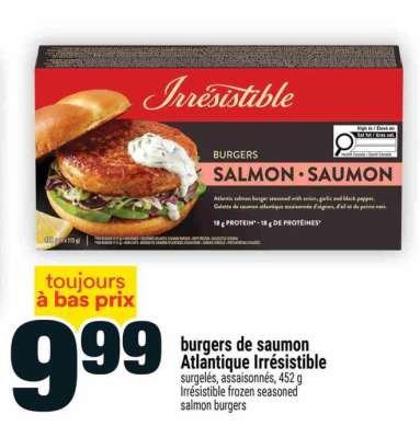 burgers de saumon Atlantique Irrésistible