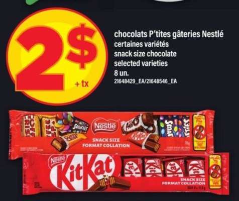 CHOCOLATS P'TITES GÂTERIES NESTLÉ
