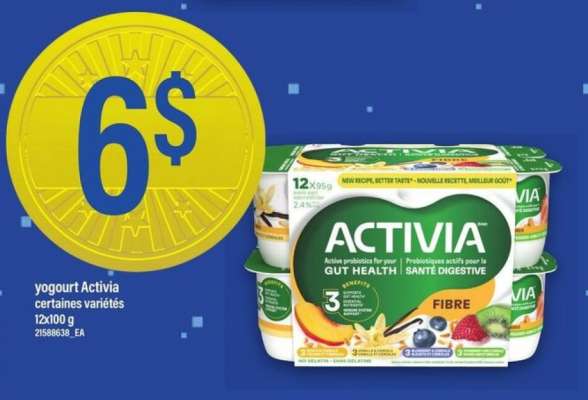 yogourt Activia certaines variétés