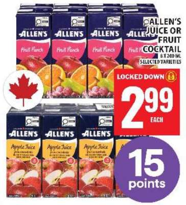 ALLEN'S Juice or Fruit Cocktail