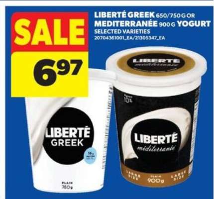 LIBERTÉ Greek or Méditerranée Yogurt