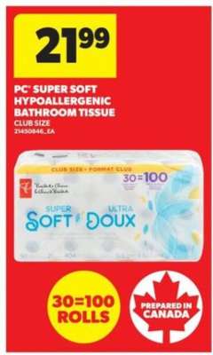 PC Super Soft Hypoallergenic Bathroom Tissue