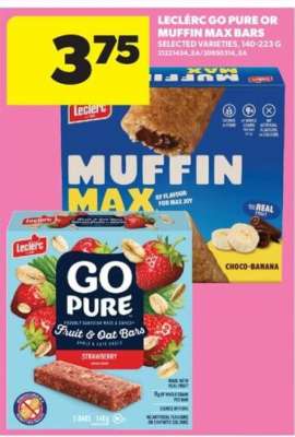 Leclerc Go Pure or Muffin Max Bars