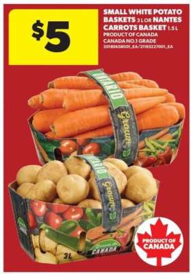 Small White Potato Baskets or Nantes Carrots Basket