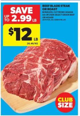 Beef Blade Steak or Roast