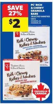 PC RICH & CHEWY Granola Bars