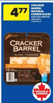 CRACKER BARREL NATURAL CHEESE SLICES