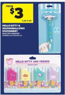 Hello Kitty & Squishmallows Stationery