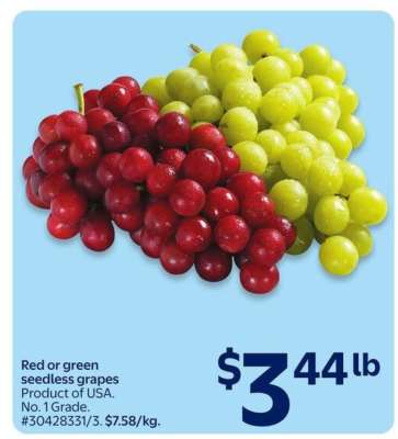 RED OR GREEN SEEDLESS GRAPES