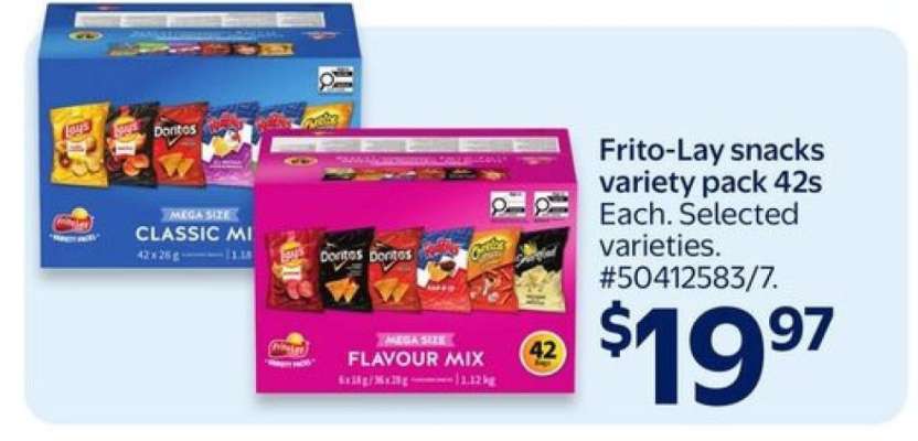 Frito-Lay snacks variety pack 42s