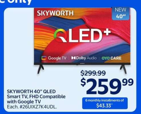 SKYWORTH 40" QLED Smart TV