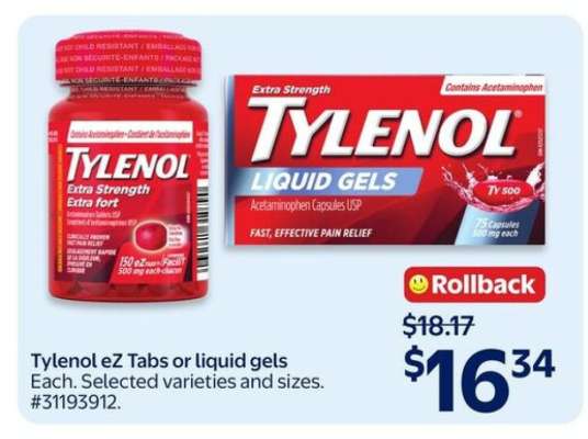 Tylenol EZ tabs or Liquid Gels