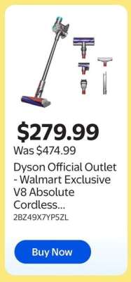 Dyson Official Outlet - Walmart Exclusive V8 Absolute Cordless