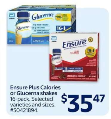 Ensure Plus Calories or Glucerna shakes
