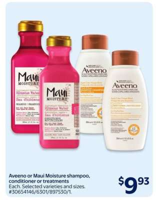 Aveeno or Maui Moisture shampoo, conditioner or treatments