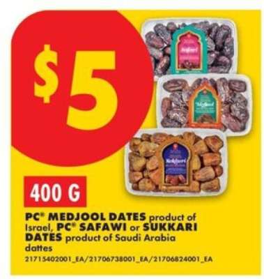 PC Medjool Dates, PC Safawi, Sukkari Dates