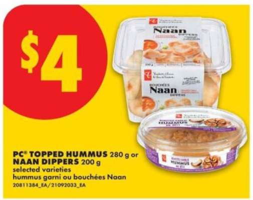 PC Topped Hummus or Naan Dippers