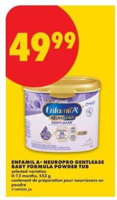 ENFAMIL A+ NEUROPRO GENTLEASE BABY FORMULA POWDER TUB