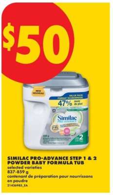 SIMILAC PRO-ADVANCE STEP 1 & 2 POWDER BABY FORMULA TUB