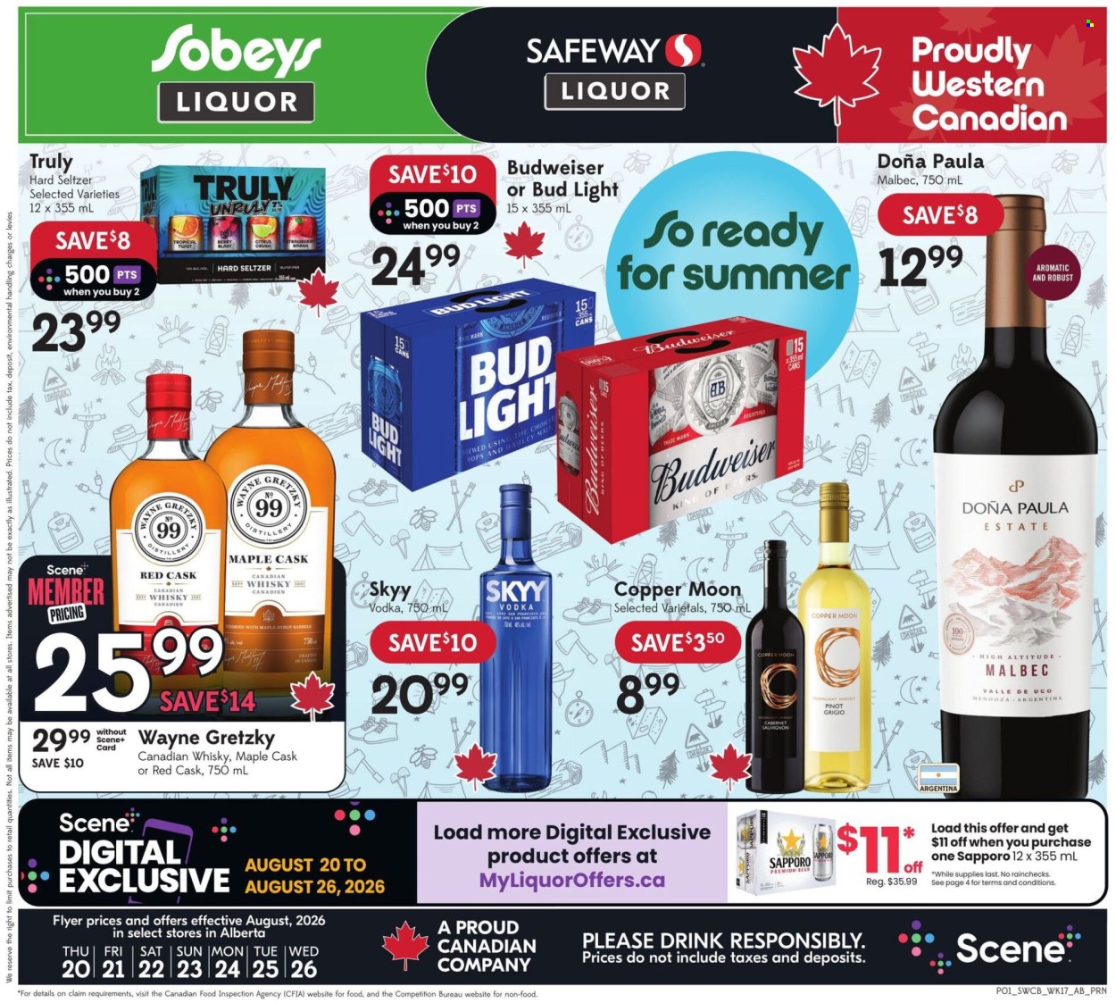 Sobeys Liquor flyer  - August 20, 2026 - August 26, 2026. Page 1