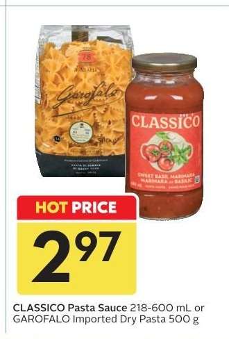 CLASSICO Pasta Sauce or GAROFALO Imported Dry Pasta