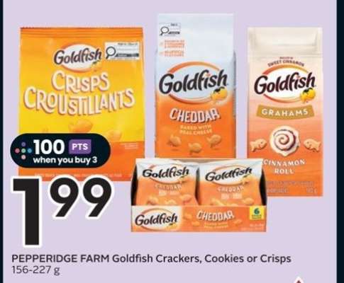 PEPPERIDGE FARM Goldfish Crackers, Cookies or Crisps