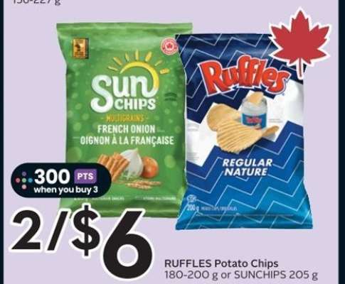 RUFFLES Potato Chips or SUNCHIPS
