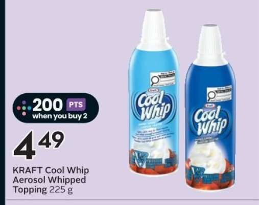 KRAFT Cool Whip Aerosol Whipped Topping 225 g