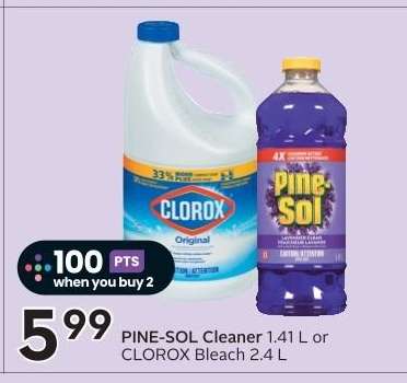 PINE-SOL Cleaner 1.41 L or CLOROX Bleach 2.4 L
