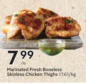 Marinated Fresh Boneless Skinless Chicken Thighs