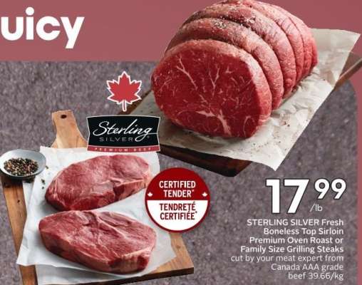 STERLING SILVER Fresh Boneless Top Sirloin